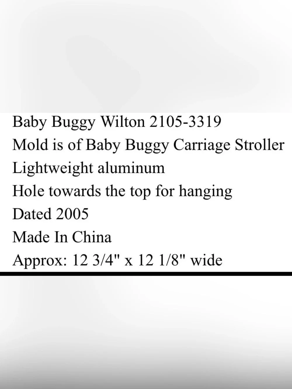 Wilton 2005 baby buggy cake mold